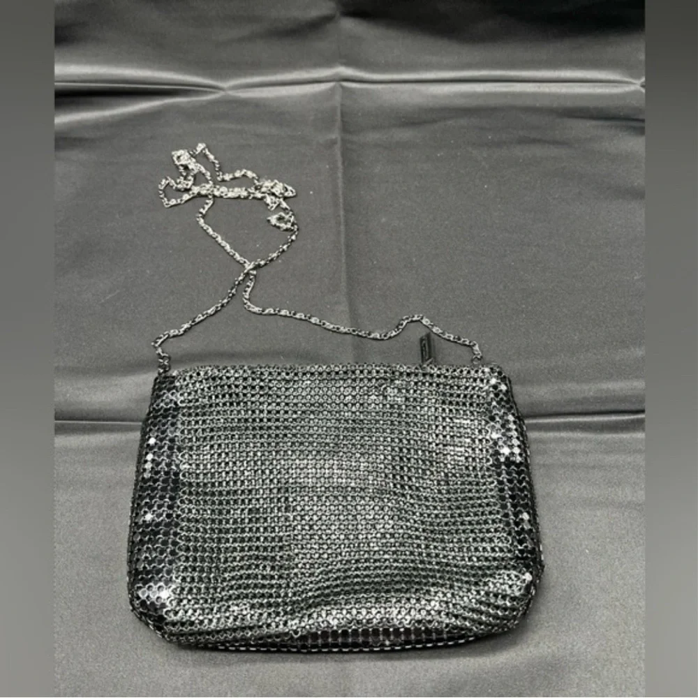 Black evening clutch with black mesh flap (PB1)